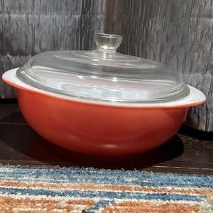 Vintage Flamingo Pink Pyrex Bowl 024 2 Quart Casserole Dish - 1950’s MCM